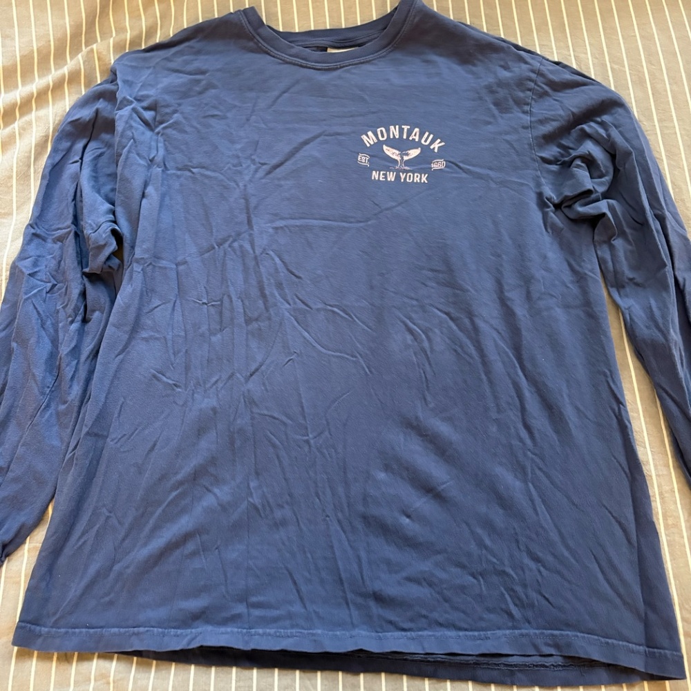 Women's Size L Montauk Blue Long-Sleeve T-Shirt